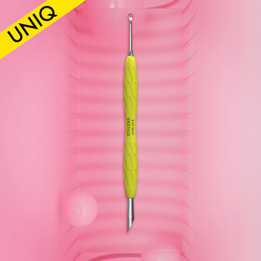 Staleks Manicure pusher Gummy with yellow silicone handle - PQ-11/2Y - Bild 1