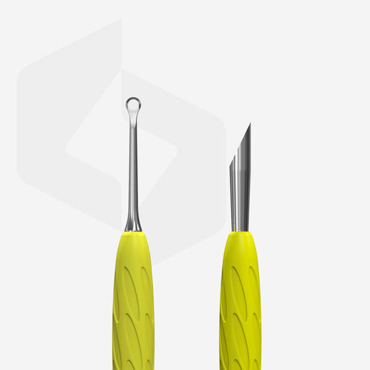 Staleks Manicure pusher Gummy with yellow silicone handle - PQ-11/2Y - Bild 2