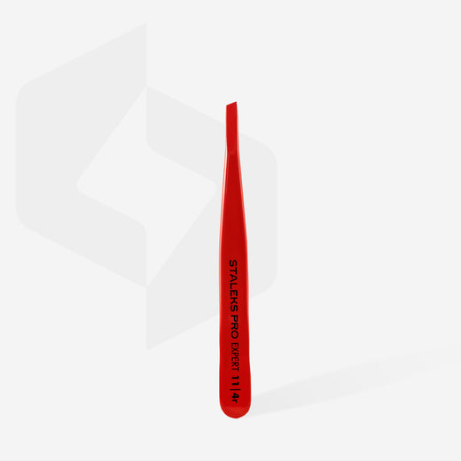Staleks Eyebrow tweezers red EXPERT 11 TYPE 4r (narrow bev - TE-11/4R - Bild 3