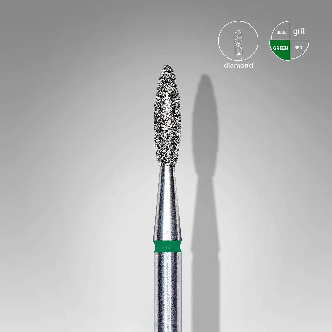 Staleks Diamond nail drill bit flame green EXPERT head dia - FA10G021/8 - Bild 1