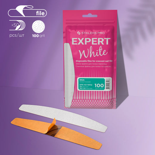 Staleks Disposable white files for crescent nail file EXPE - DFE-42-100W - Bild 1