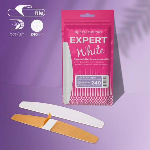 Staleks Disposable white files for crescent nail file on a - DFE-40-240W - Bild 1