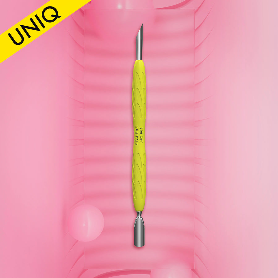 Staleks Manicure pusher Gummy with yellow silicone handle - PQ-10/2Y - Bild 1
