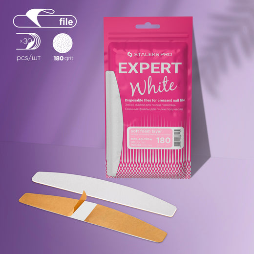 Staleks Disposable white files for crescent nail file on a - DFE-40-180W - Bild 1