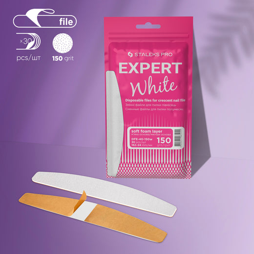 Staleks Disposable white files for crescent nail file on a - DFE-40-150W - Bild 1