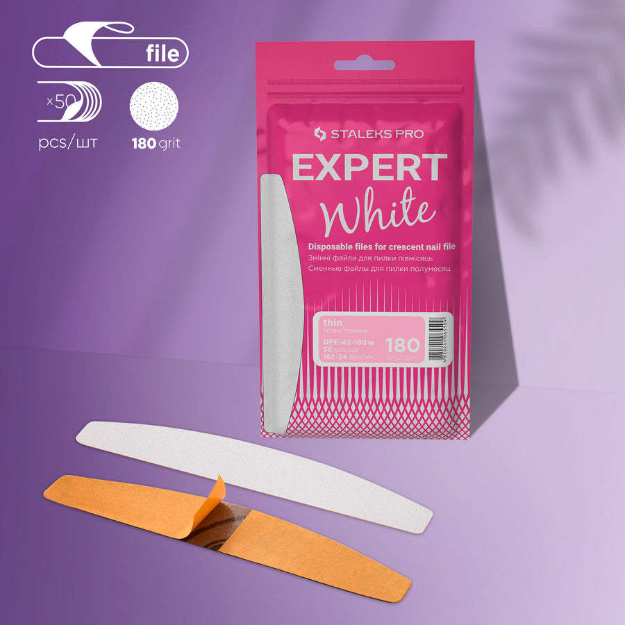 Staleks Disposable white files for crescent nail file EXPE - DFE-42-180W - Bild 1